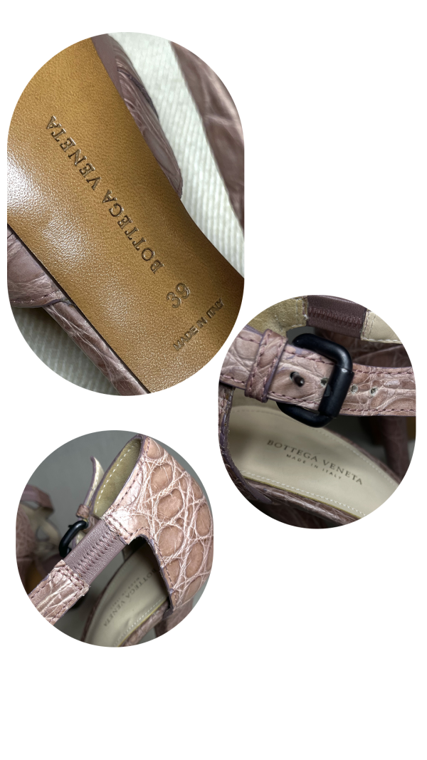 Bottega Veneta Croc-Embossed Leather Platform Heels