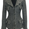 Chanel Chevron Wool Jacket with Belt – Curated Set
