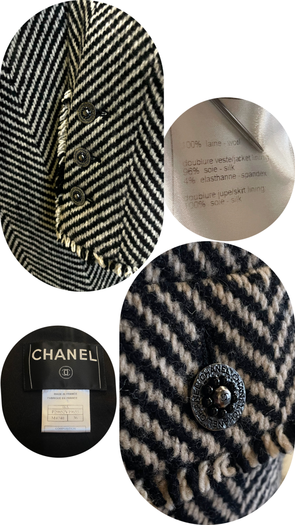 Chanel Chevron Wool Jacket with Belt – Curated Set