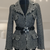 Chanel Chevron Wool Jacket with Belt – Curated Set