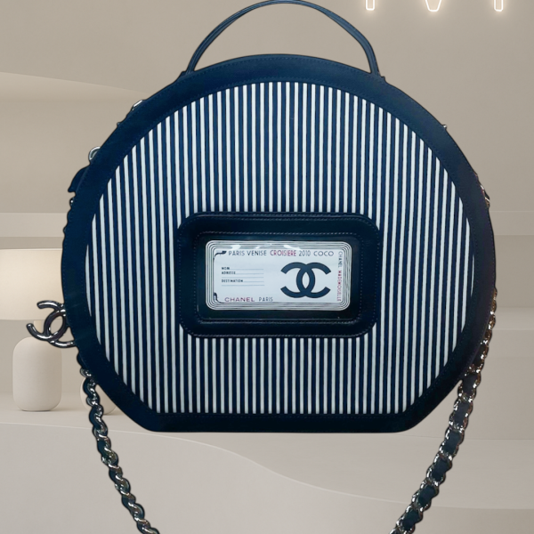 Chanel Rialto Striped Textile Hat Box Bag – Runway Cruise 2010