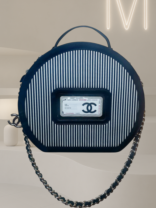 Chanel Rialto Striped Textile Hat Box Bag – Runway Cruise 2010