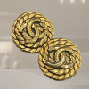 Archive Chanel Rope Logo Earrings — Gold Plated