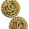 Archive Chanel Rope Logo Earrings — Gold Plated