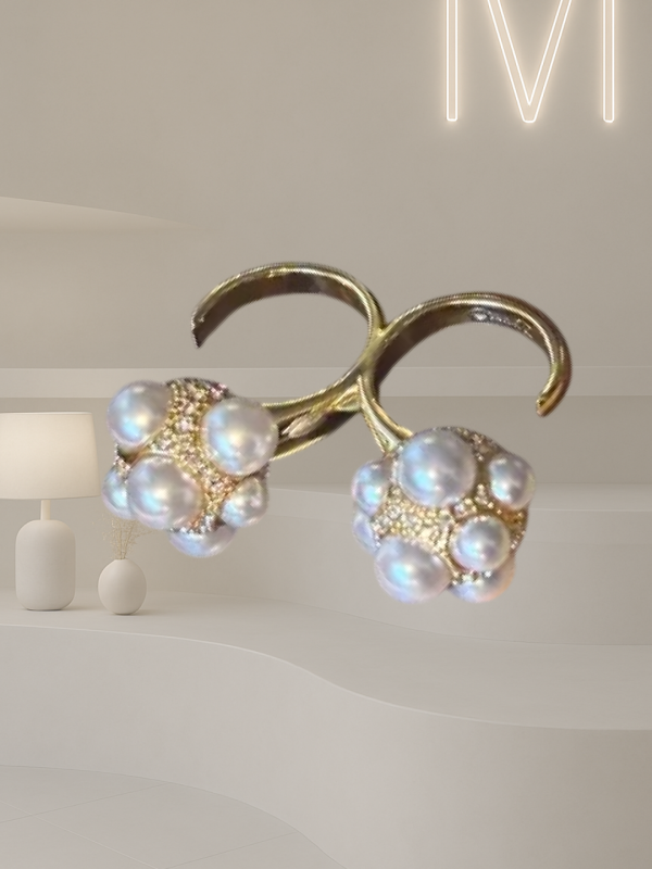 Oscar De La Renta Pearl Double Ring