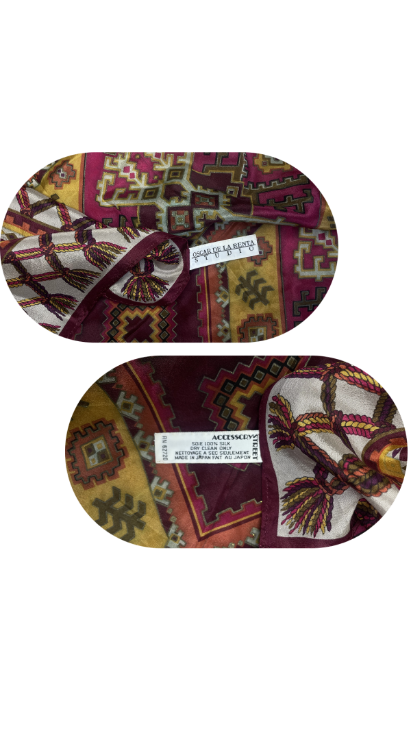 Oscar de la Renta Studio vintage silk scarf