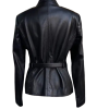 Gucci black leather belted jacket with Bamboo detail